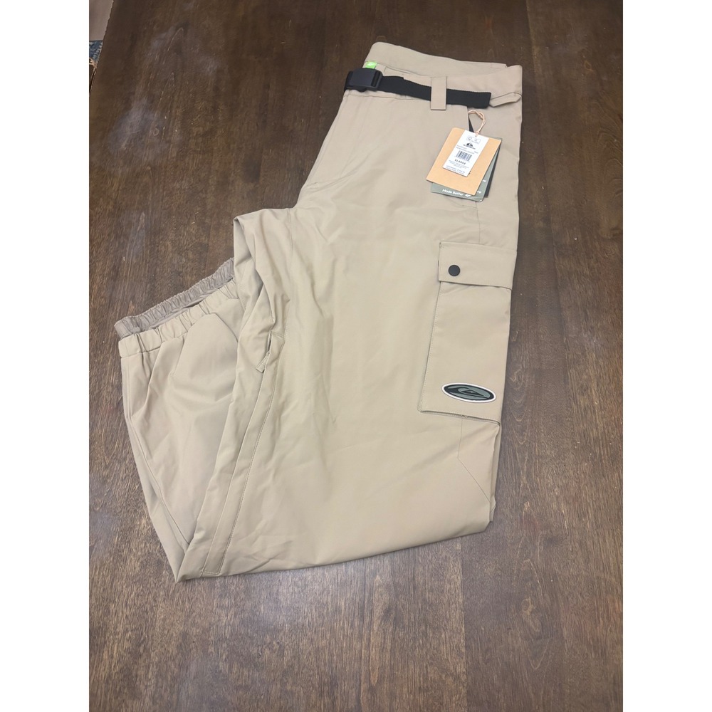 Quiksilver Snow Down Cargo Pants Mens XL Tan Insulated Ski Snowboard EQYTP03215